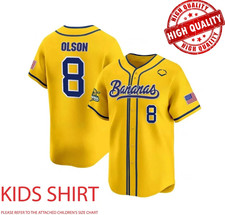  8 Olson Savannah Bananas Baseball Jersey 3D AOP Kids Youth WA782