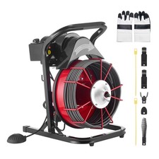 VEVOR Drain Cleaner Machine Drain Auger 75FT x 3/8 Inch Manual Feed & 4 Cutters