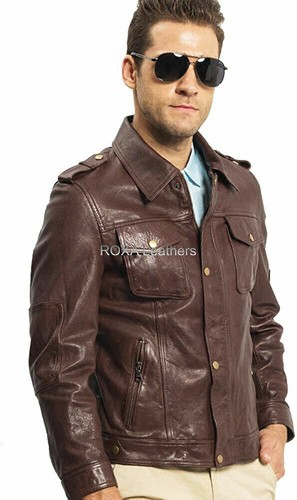 Mens Real Leather Belt Strap 100% Cowhide Stud Snap Clip On Waxed Belt - Foto 11