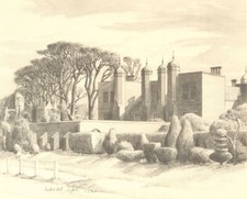 LONG MELFORD. Melford Hall. Suffolk. By SR Badmin 1947 old vintage print