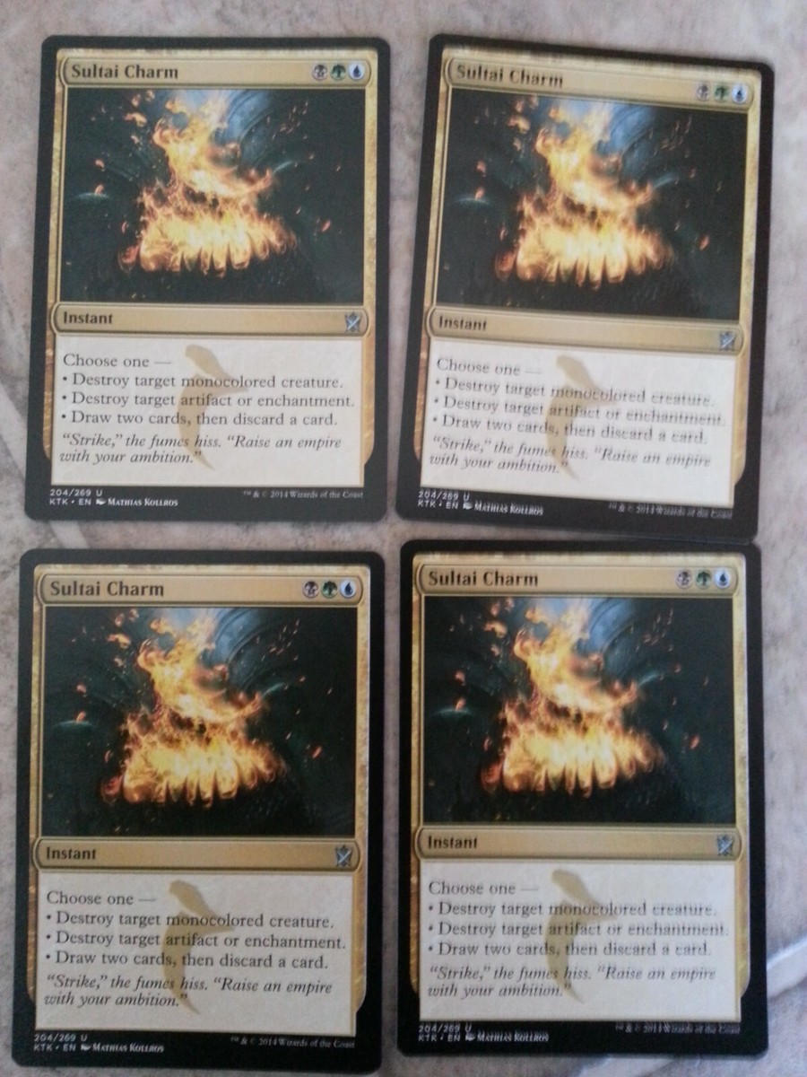 Sultai Charm playset (4 cards) NM Khans of Tarkir KTK MtG Magic | eBay Sultai Charm playset (4 cards) NM Khans of Tarkir KTK MtG Magic | eBay