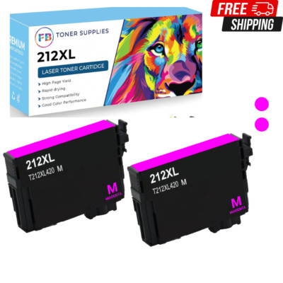 2x Magenta 212XL T212 Ink Cartridges for Epson Workforce WF-2830 WF-2850 XP-4100