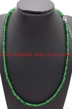 Natural 2x4mm Green Jade Jadeite Smooth Rondelle Gemstone Beads Necklace 18" AAA