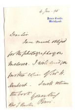 George Charles Herbert, 4th Earl of Powis Signed Letter 1895 / Autographed
