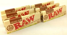 6 Pack Raw Organic Hemp Natural 1 1/4 Cigarette Rolling Papers 192 Leaves 3215-6