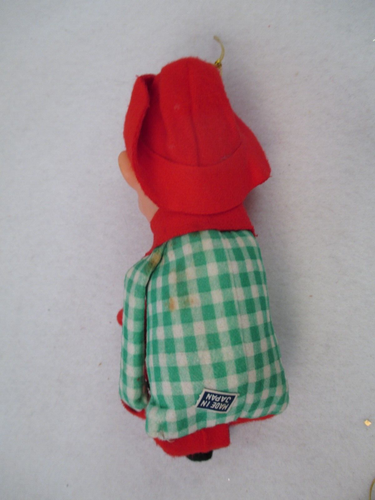 4 vintage felt knee hugger Christmas ornaments hobo hillbilly Japan - Picture 14 of 19