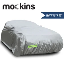 Mockins 190" x 75" x 60" 190T Silver Polyester Car Cover Waterproof & Protective