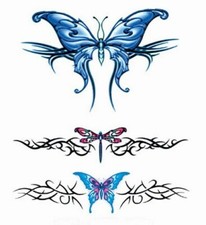 3 BUTTERFLIES STICKER - BUTTERFLY GOTHIC FAIRIES Decal -E10