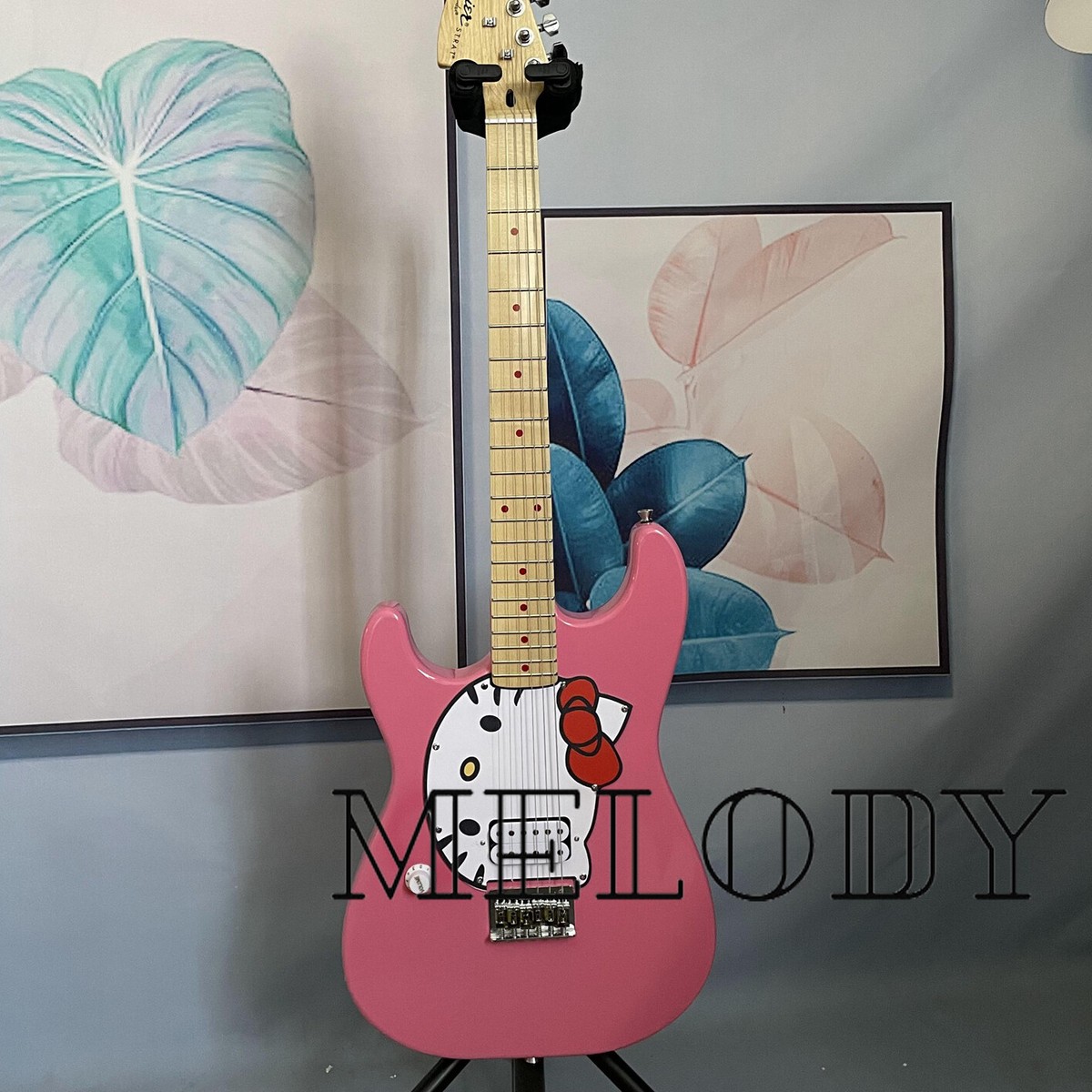kawaiエレキギターミニ Kawaii Pink Left Handed Kitty Cat Electric Guitar - ST