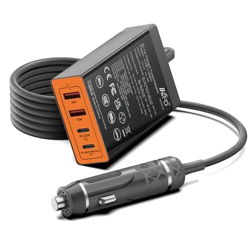 156W Car Charging Staition,Fast USB C Car Charger,PD3.1 & QC3.0 Fast Charging