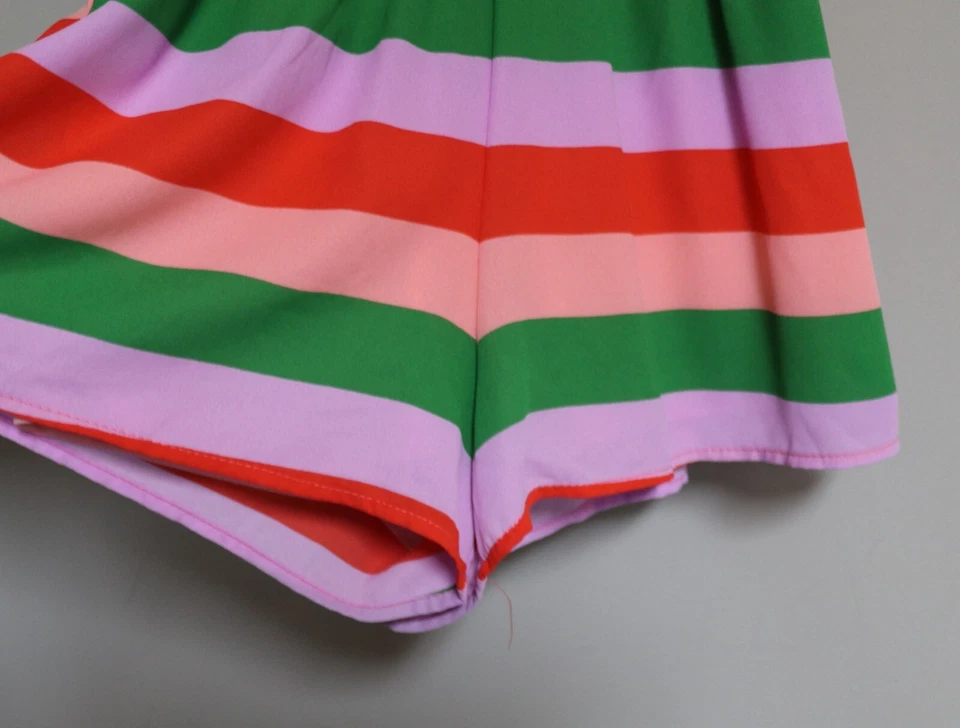 HONEY PUNCH TALLA PEQUEÑO MAMELUCO CORTO CORREA ESPAGUETI COLOR BRILLANTE RAYAS NUEVO Foto 4 de 4