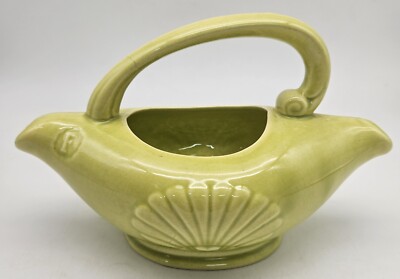 Vintage Mid Century Modern Magic Gravy Sauce Boat Lime Green Ceramic