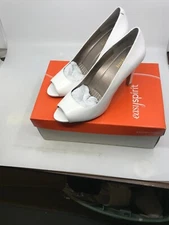 Easy Spirit Keimi Peep Toe Pumps, White - 7.5 M(US)