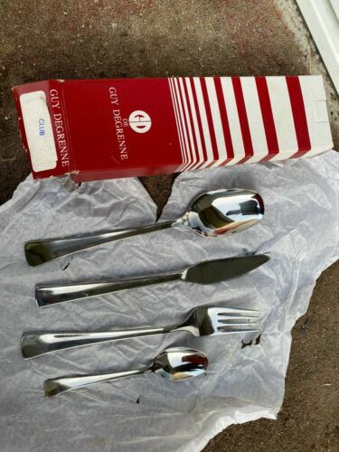 Guy Degrenne Set de 6 coupes papillon vintage avec cuillères et plateau