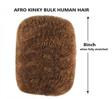 100 Human Hair Kinky Curly Afro Bulk For Dreadlock Extensions - Medium Blonde