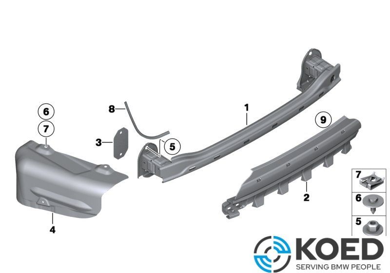 Stoßstange Adapter hinten BMW 5er F11 51127299972 15857711 online  