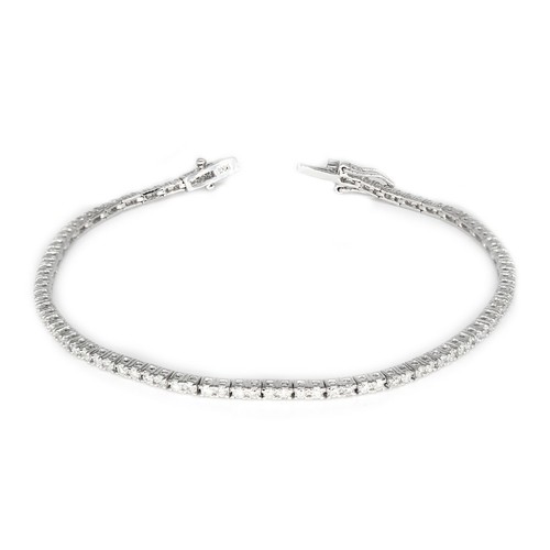 1.00 ct G-SI1 Diamond Tennis Bracelet, 1.5 mm Bracelet, 7 inch, 14K Solid Gold - Picture 6 of 8