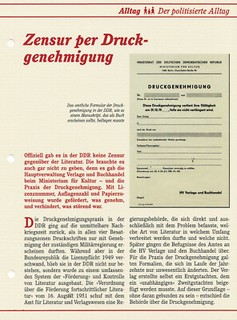 Zensur per Druckgenehmigung in der DDR DDR Infokarte