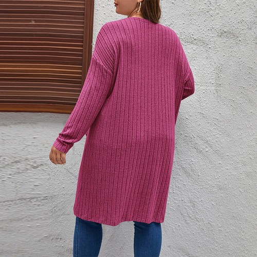 Women Long Sleeve Pocket Casual Loose Long Jacket Cardigan Coats Tops Plus Size - Picture 14 of 19