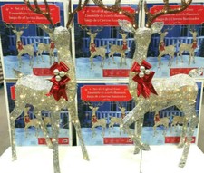 5ft 11" Indoor/Outdoor Christmas Reindeer Family 2 Bucks With 480 LED Lights NEW