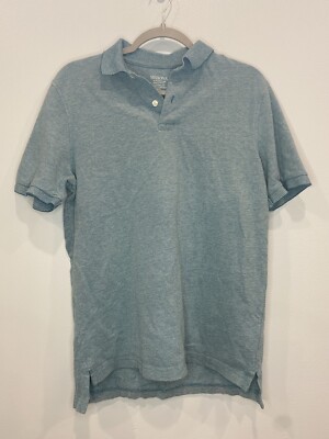 Mens Collared Shirt Size M Blue Merona Short Sleeve Half Button