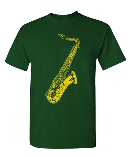 SAXOPHONE - vintage hipster style - Cotton Unisex T-Shirt - Picture 2 of 4