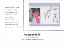 Kirk Maltby Detroit Red Wings AUTOGRAPH AUTO SIGNED INDEX HOCKEY CARD 100% COA