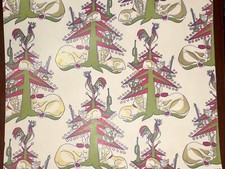 VTG CHRISTMAS 1960 FUNKY RETRO WRAPPING PAPER...