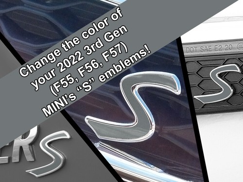 D201 Scuttle & Rear Emblem S Decals for 2022-2024 only MINI Cooper F55 F56 F57 - Picture 6 of 27