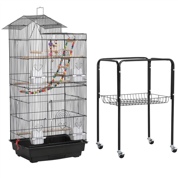 Roof Top Large Parakeet Bird Cage for Cockatiels Conures Finches w