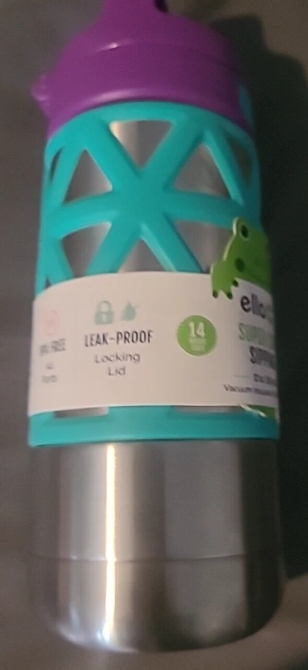 Ello Super Cool sorbo 12 oz. Botella de agua aislada al vacío púrpura/verde azulado niños Foto 4 de 4