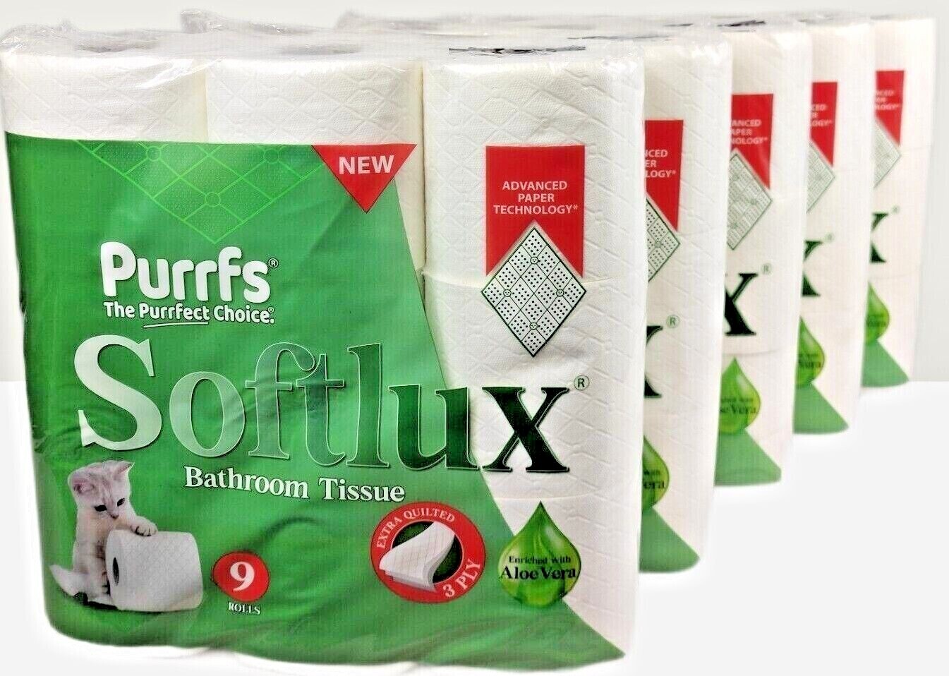 Purrfs Softlux Aloe Vera 3 Ply Toilet Rolls 150 sheets Per Roll 45/90