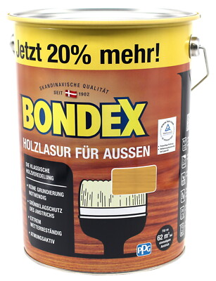Bondex Holzlasur für Aussen eiche hell 4,8L Holzschutzlasur Holz Lasur