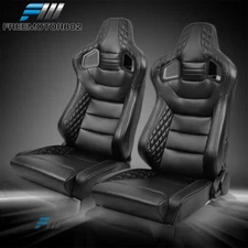 Adjustable Universal Racing Seat Big Style Microfiber Leather x2 & Dual Sliders