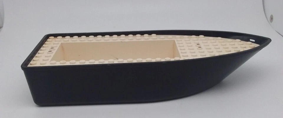 LEGO Casco Barco Negro Blanco Cubierta Unitaria 25 x 10 Tachuelas 8.5" desde 4010 Sin Pegatinas Foto 3 de 4