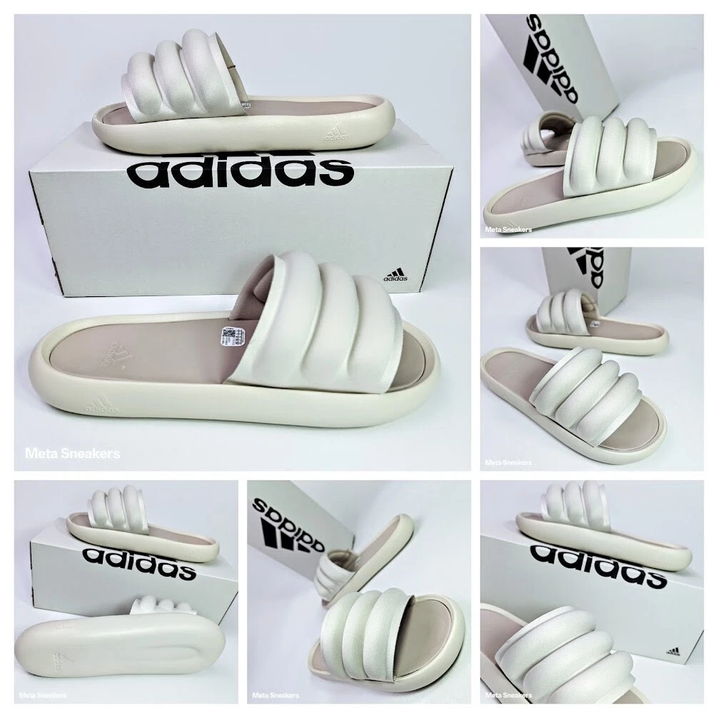 Adidas US 11 Slides Men's Beige Day Comfort Slip On Sandals Adilette Zplaash New