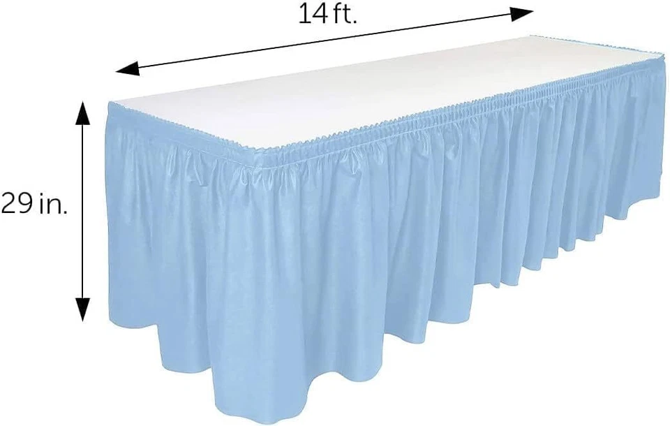Falda de mesa de plástico 29"x14 pies para mesas rectangulares desechable/reutilizable sin BPA Foto 2 de 4