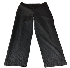 Talbots Womens Pants Sz 12 Black Polka Dot Stretch Side Zip Straight Leg NWOT