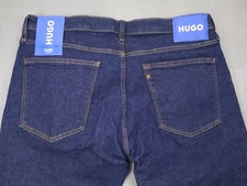 New Hugo Boss Zane Skinny Straight Mens Size 36x32 Dark Wash Blue Stretch