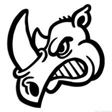 Cartoon Rhino - Decal Sticker - Multiple Colors  Sizes - ebn6733