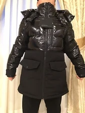 Moose Knuckles Dugald 2 Water Resistant Down Puffer Jacket Black Size XLarge