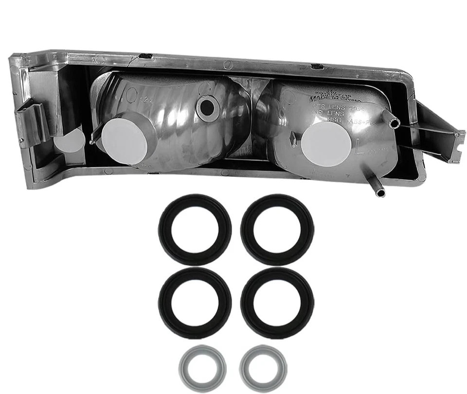 Silverado 1500 2500 HD DURA MAX Halo LED projetor faróis + sinal de volta preto - Imagem 2 de 2