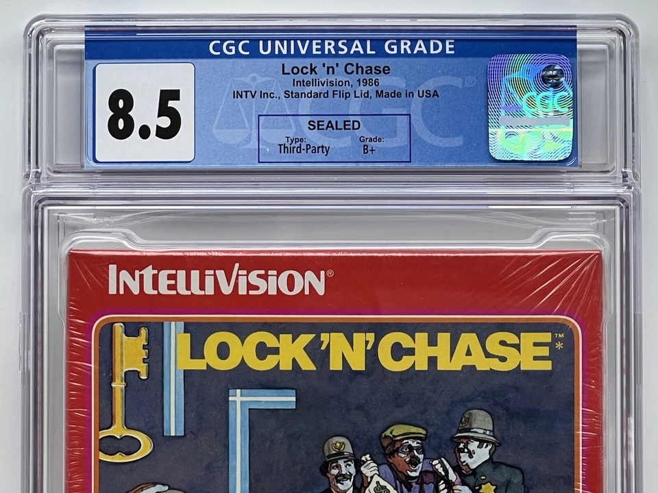 RARE 1986 Intellivision (NOT Mattel) Lock ‘N’ Chase Sealed Graded Game!  CGC 8.5 - Image 2 of 4