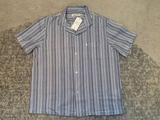 Image of Jack Wills Upshire Resort Seersucker Blue White Stripe Short Sleeve Shirt