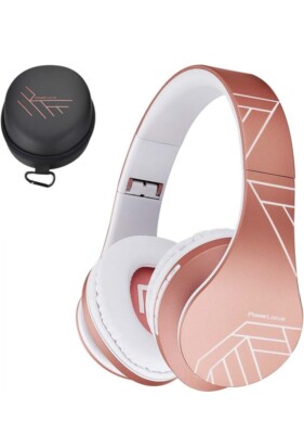 PowerLocus P2 Headphones Rose  Gold Eco friendly NIB