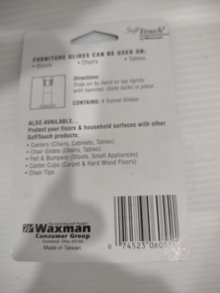 "4 deslizadores de muebles de latón Waxman para patas de muebles tubulares de metal 3/4"" hacer" Foto 3 de 3