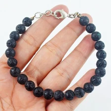 Excellent Black Lava 93.00 Cts Beaded Most Brilliant Bracelet VK 59 E583
