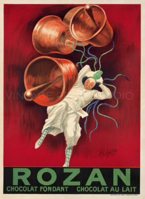 French Chocolate Rozan 1920 Art Deco Food Advertising Giclee Canvas Print 18x24