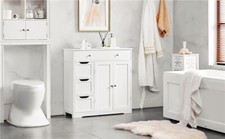 Armadietto da Bagno Mobiletto con Cassetti e Ripiani Regolabili Mobile da Terra