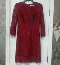 WOMEN'S HALSTON HERITAGE PARTY / COCKTAIL DRESS, LACE,SEQUIN, CHERRY, SZ.2 NWT